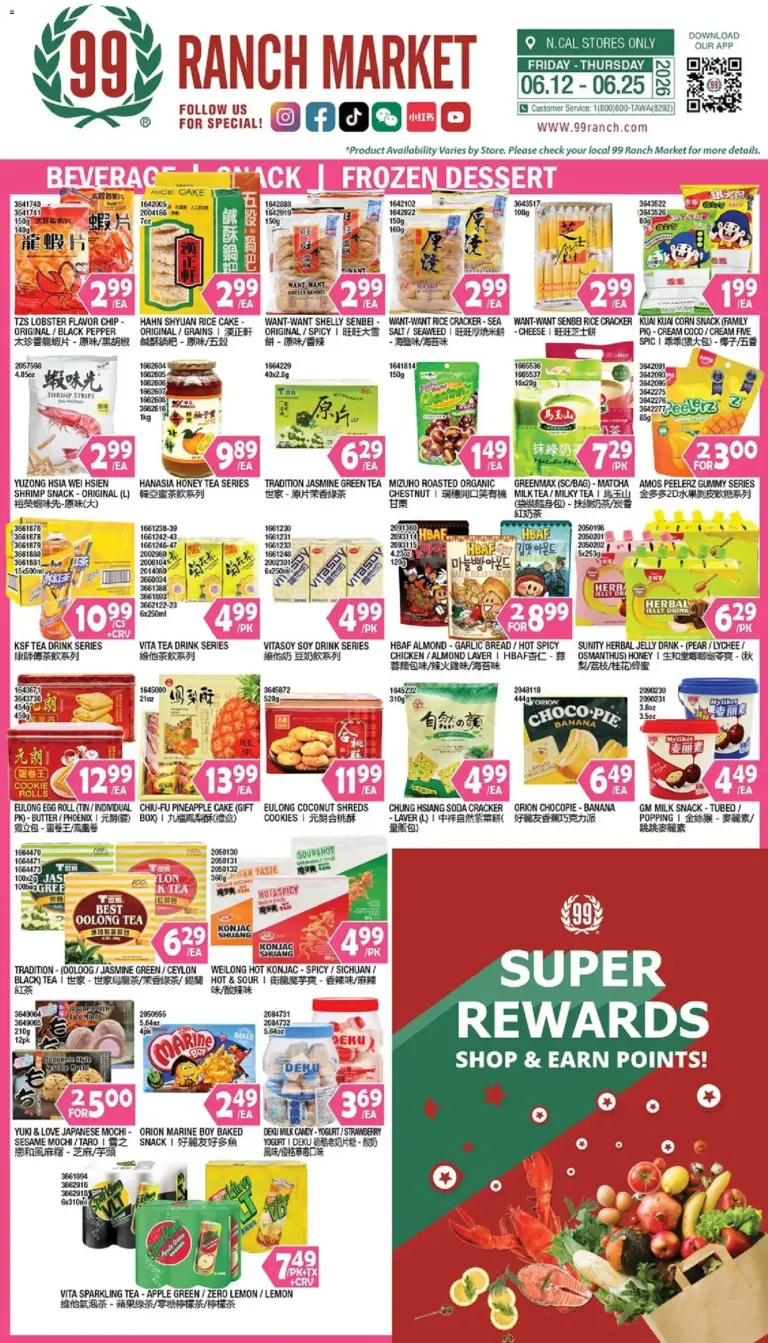 99 Ranch Market Beverages Snack Frozen Dessert 06/19 06/25 2026