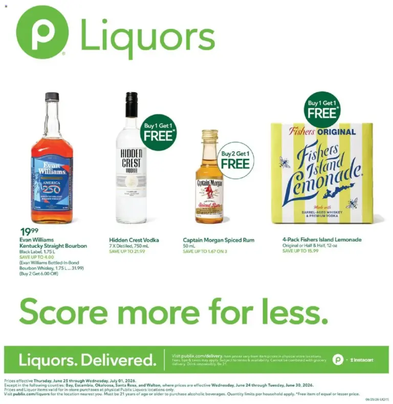 Publix Liquor Ad 06/25 07/01 2026