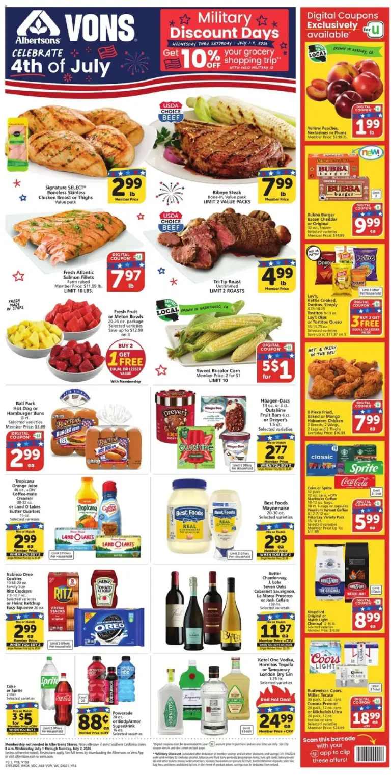 Vons Weekly Ad 07/01 07/07 2026