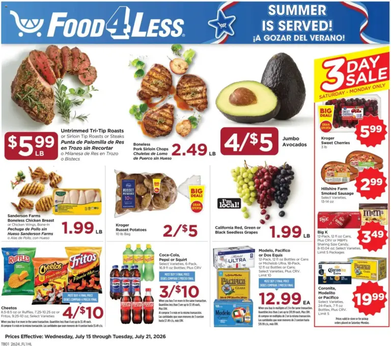 Food 4 Less Weekly Ad 07/15 07/21 2026
