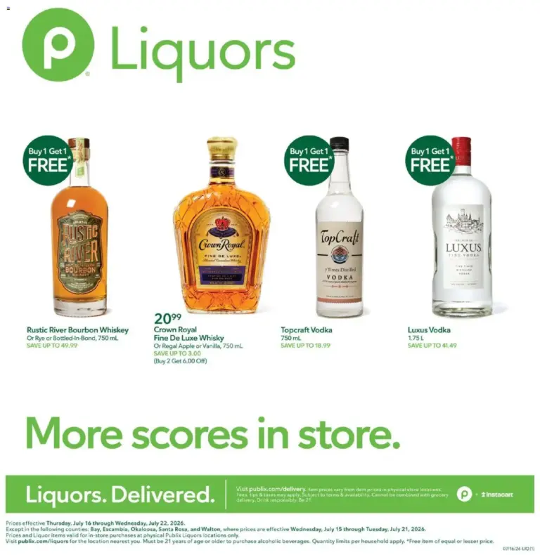 Publix Liquor Ad 07/16 07/22 2026