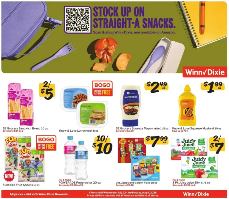 Winn Dixie In Store 07/22 08/04 2026