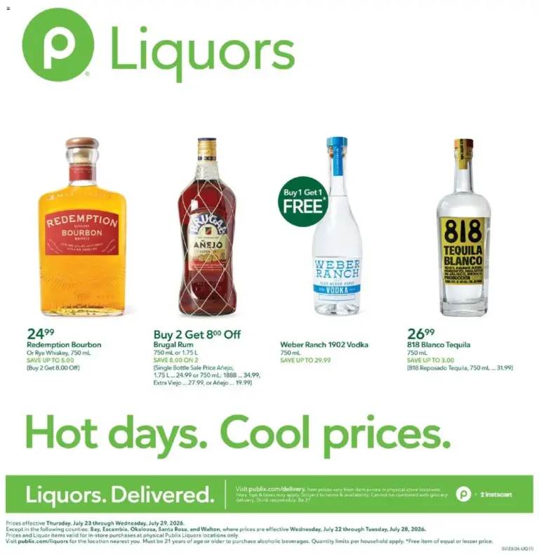 Publix Liquor Ad 07/23 07/29 2026
