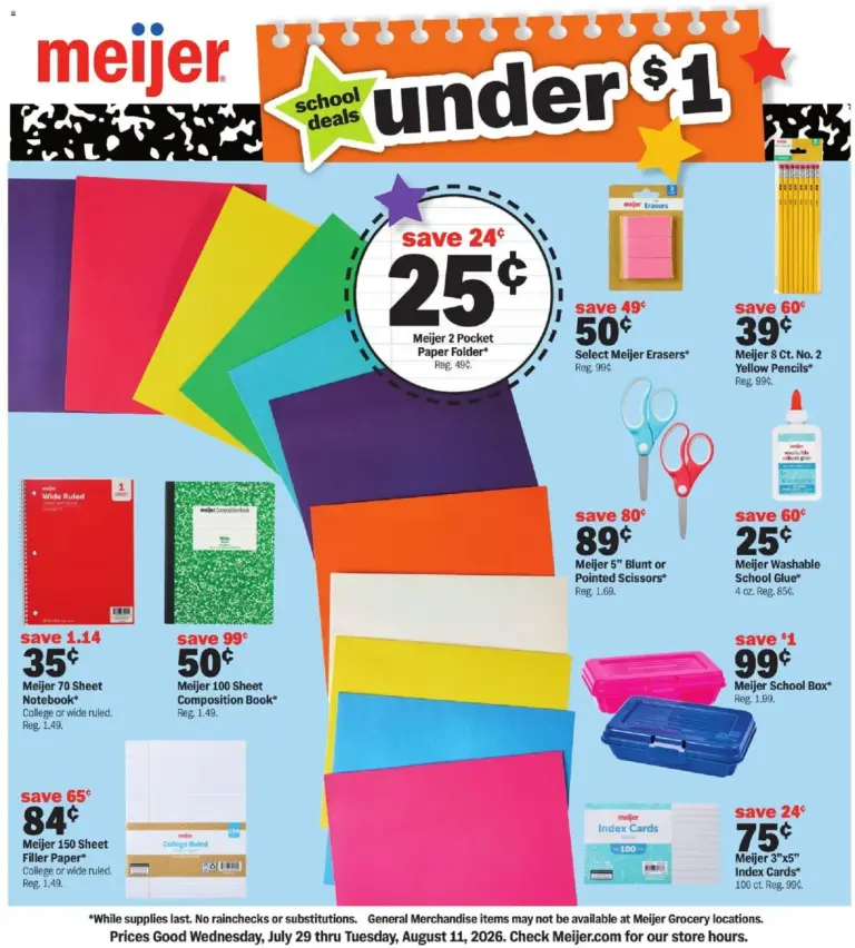 Meijer Back to School Deals 07/29 08/11 2026