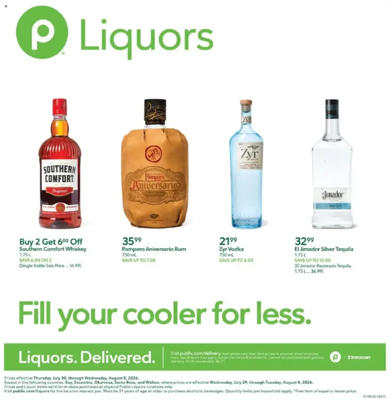 Publix Liquor Ad 07/30 08/05 2026