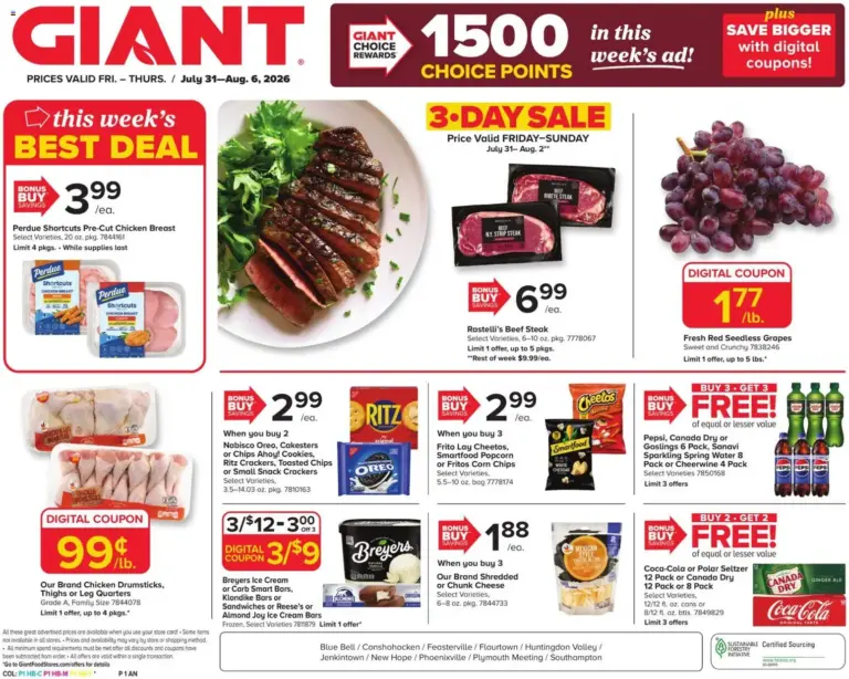 Giant Weekly Ad 07/31 08/06 2026