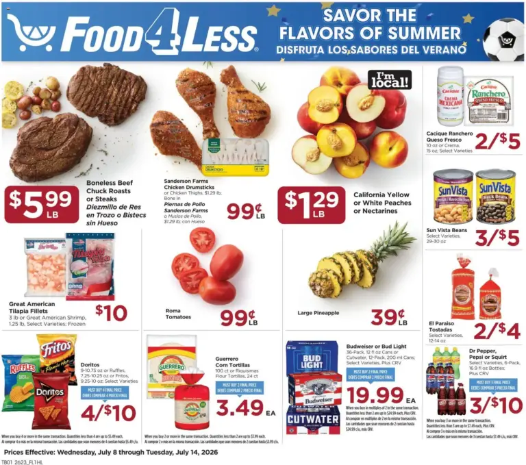 Food 4 Less Weekly Ad 07/08 07/14 2026