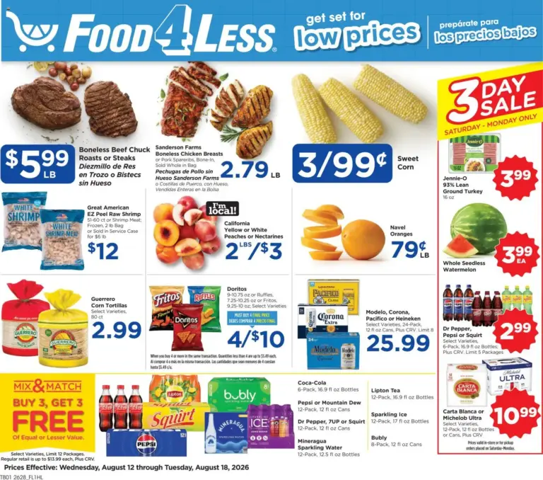 Food 4 Less Weekly Ad 08/12 08/18 2026