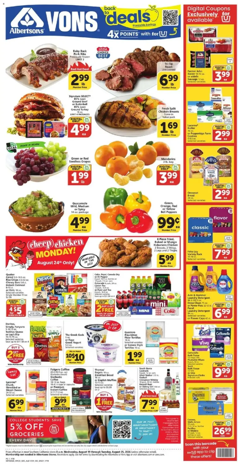 Vons Weekly Ad 08/19 - 08/25 2026