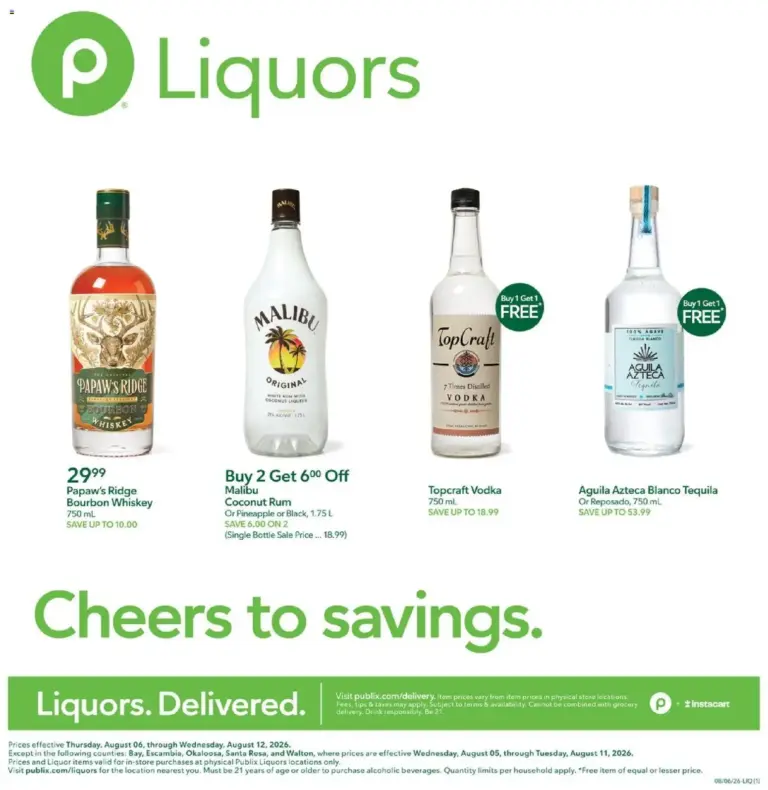 Publix Liquor Ad 08/06 08/12 2026