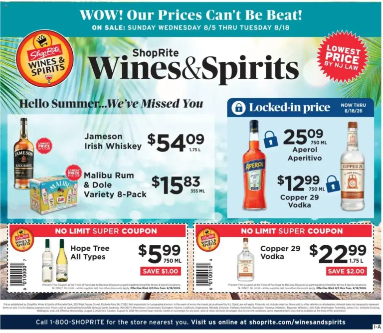 ShopRite Wine & Spirits 08/05 08/18 2026