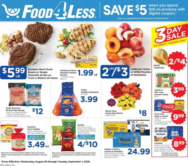 Food 4 Less Weekly Ad 08/26 - 09/01 2026