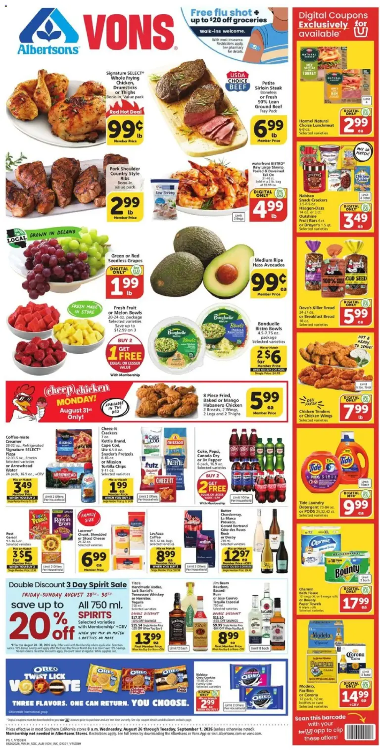 Vons Weekly Ad 08/26 - 09/01 2026