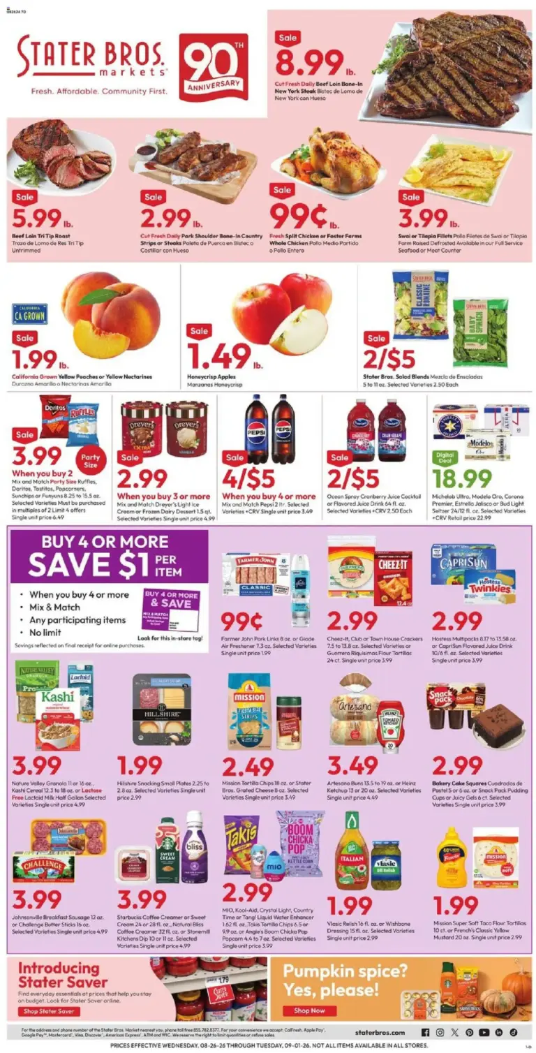 Stater Bros Weekly Ad 08/26 - 09/01 2026