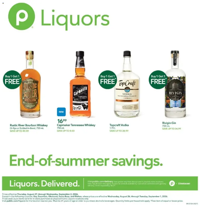Publix Liquor Ad 08/27 - 09/02 2026