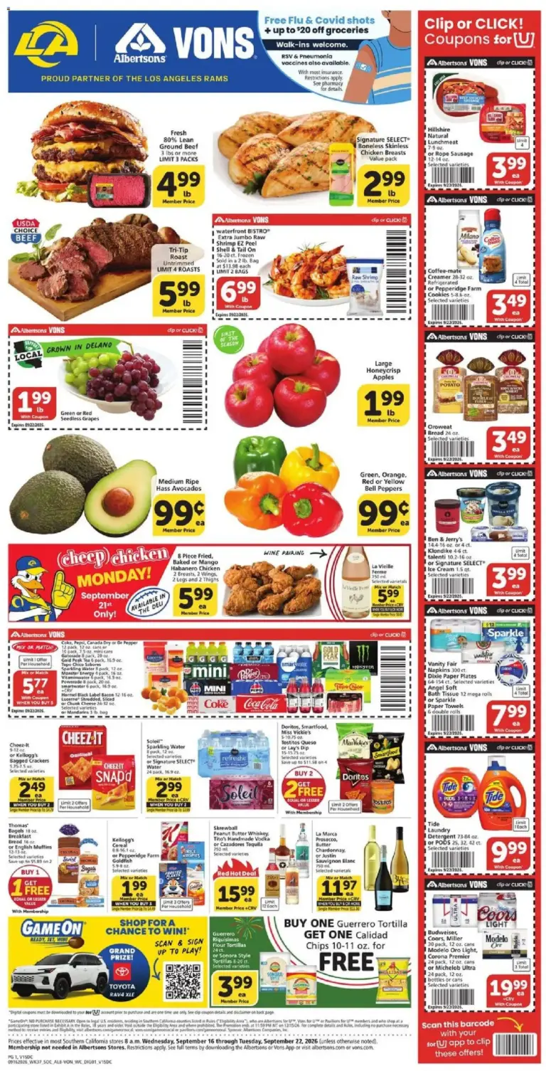 Vons Weekly Ad 09/16 - 09/22 2026