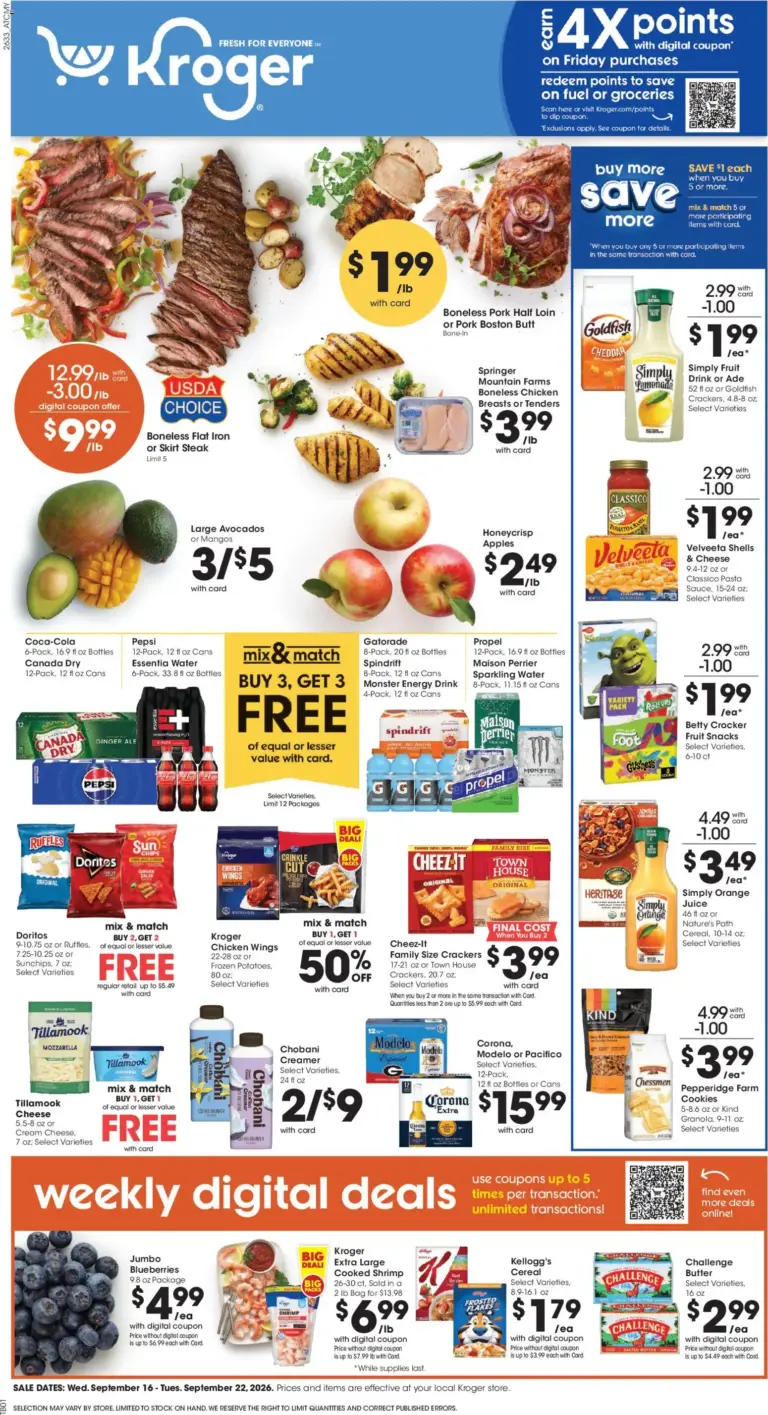 Kroger Weekly Ad 09/16 - 09/22 2026