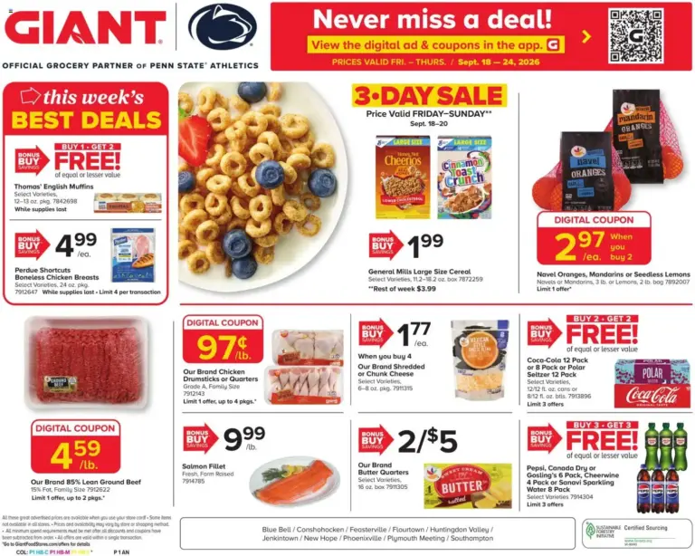 Giant Weekly Ad 09/18 - 09/24 2026