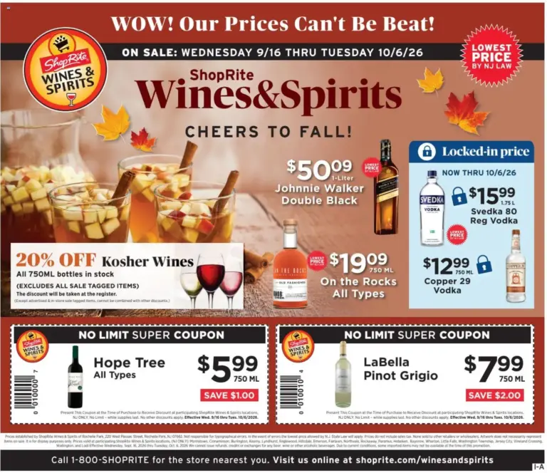 ShopRite Wine & Spirits 09/16 - 10/06 2026