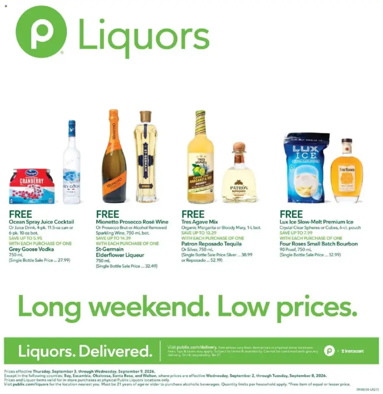 Publix Liquor Ad 09/03 - 09/09 2026