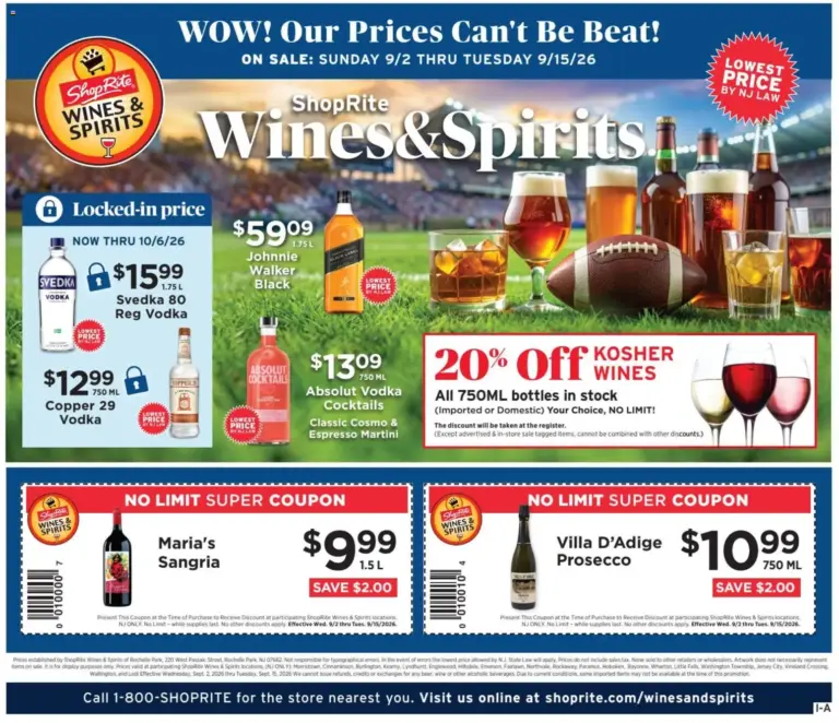 ShopRite Wine & Spirits 09/02 - 09/15 2026