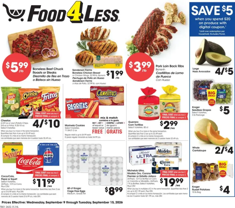 Food 4 Less Weekly Ad 09/09 - 09/15 2026