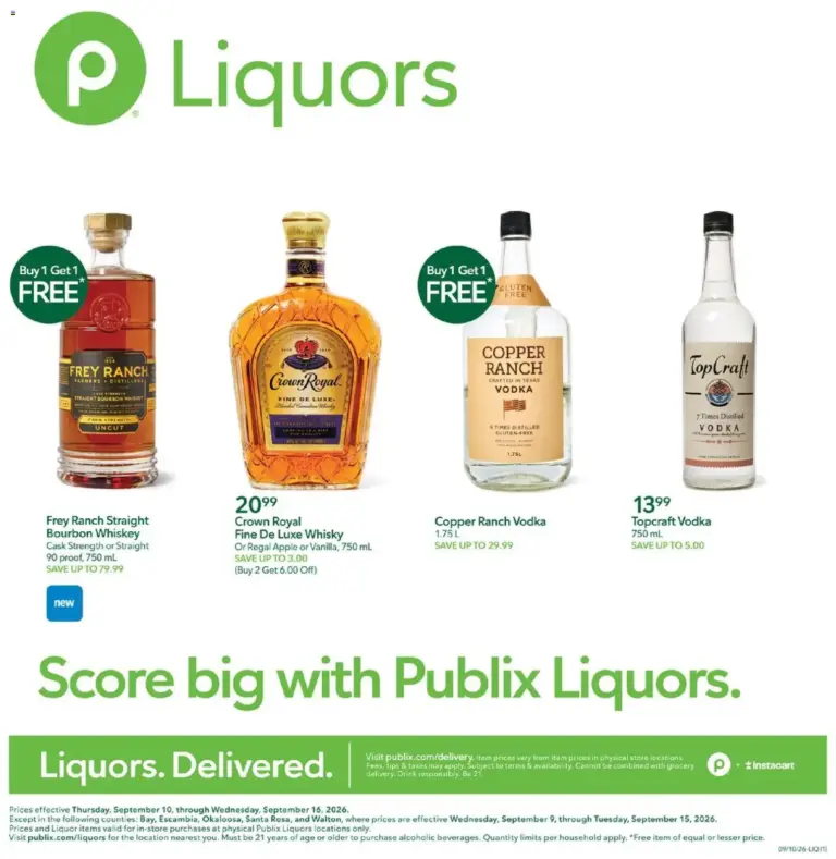 Publix Liquor Ad 09/10 - 09/16 2026