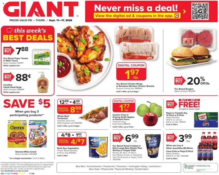 Giant Weekly Ad 09/11 - 09/17 2026
