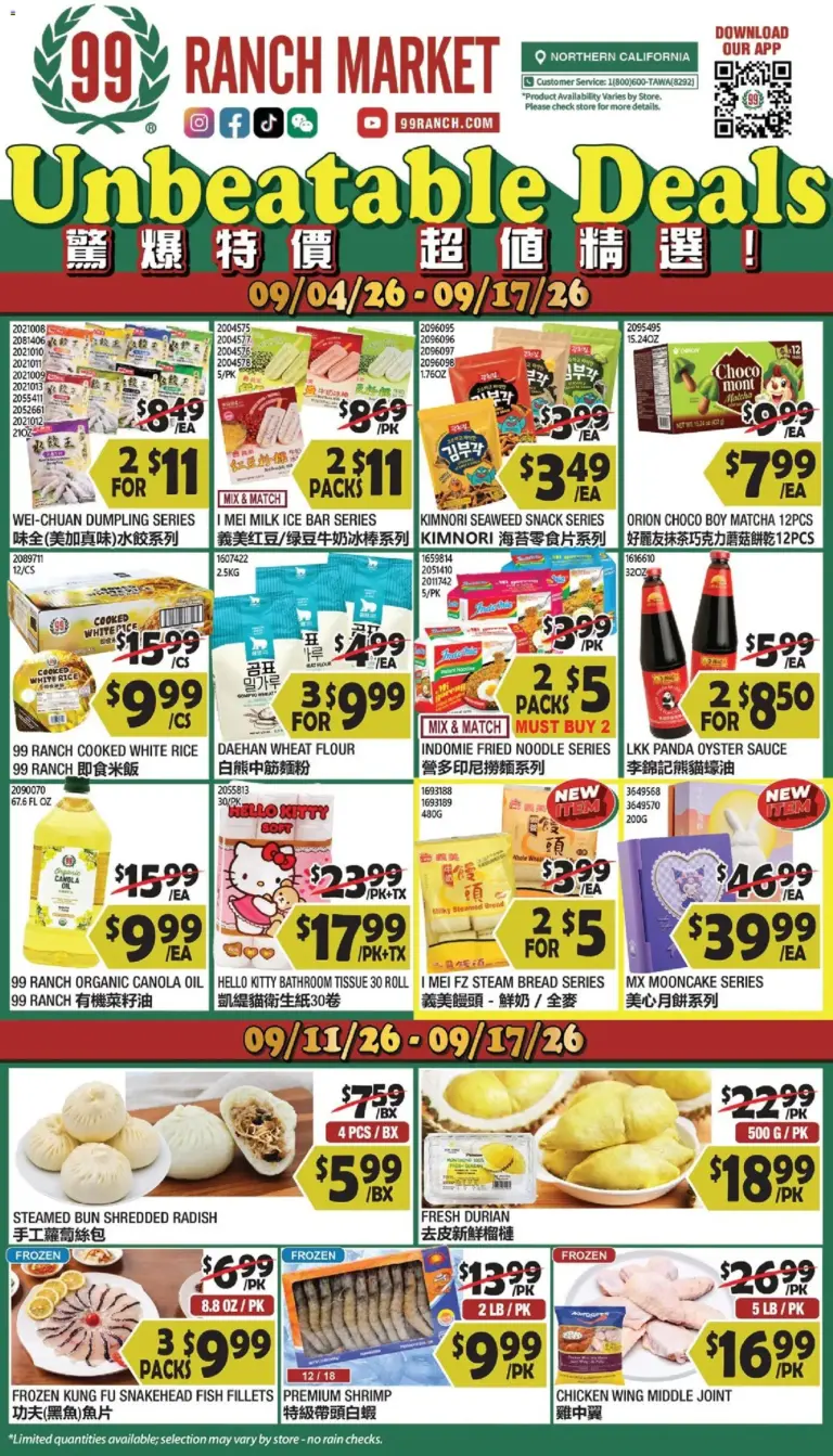 99 Ranch Market Weekly Ad 09/11 - 09/17 2026