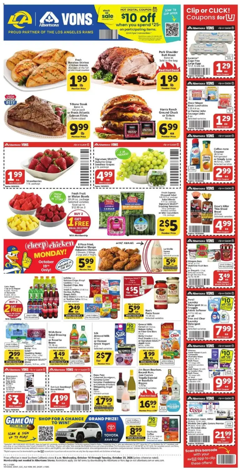 Vons weekly ad page 1 10/14/2026 - 10/20/2026