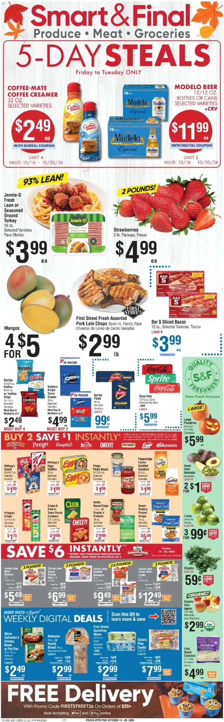 Smart Final weekly ad page 1 10/16/2026 - 10/20/2026