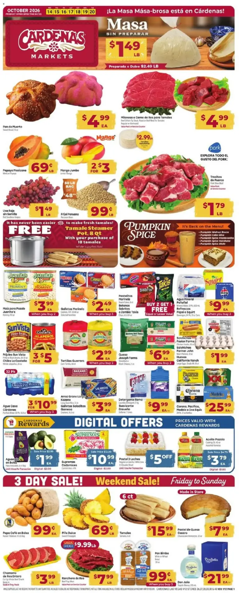 Cardenas weekly ad page 1 10/14/2026 - 10/20/2026