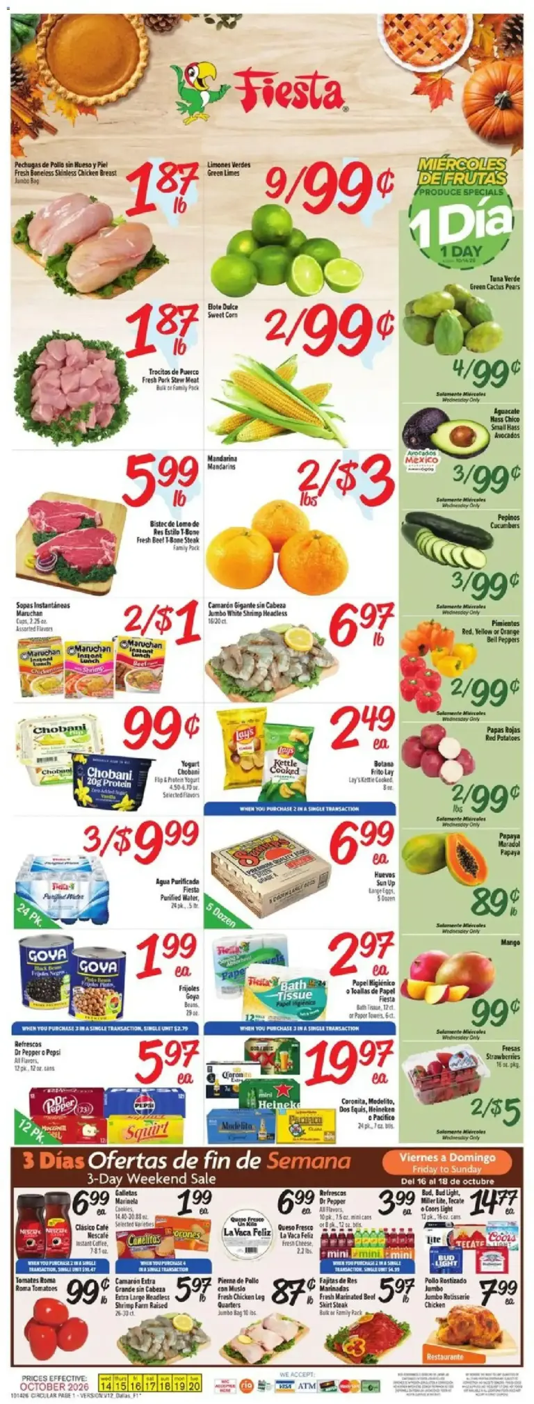 Fiesta Mart weekly ad page 1 10/14/2026 - 10/20/2026