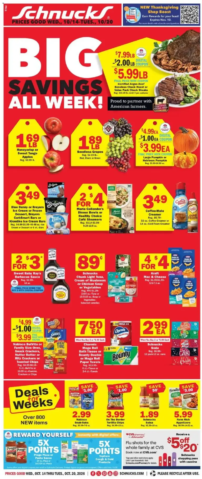 Schnucks weekly ad page 1 10/14/2026 - 10/20/2026