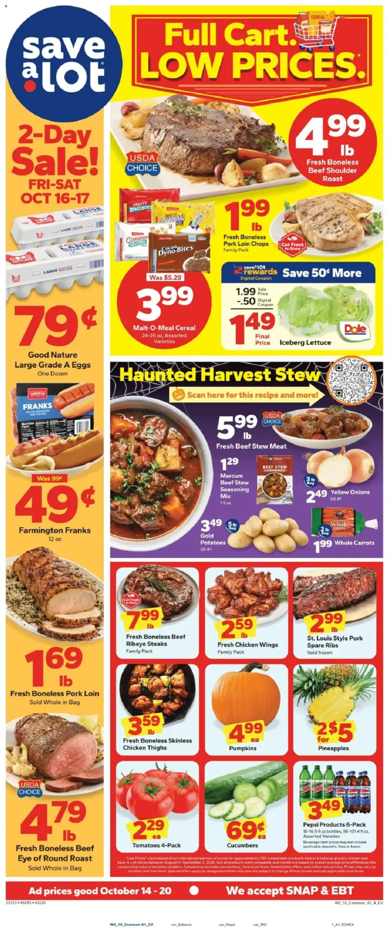 Save A Lot weekly ad page 1 10/14/2026 - 10/20/2026