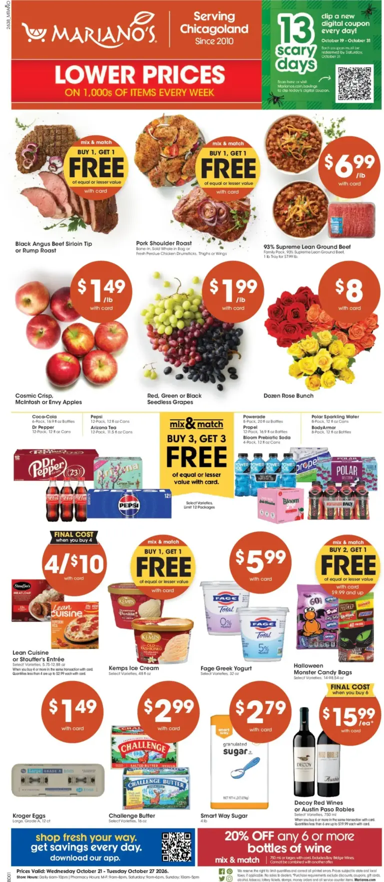 Marianos weekly ad page 1 10/21/2026 - 10/27/2026