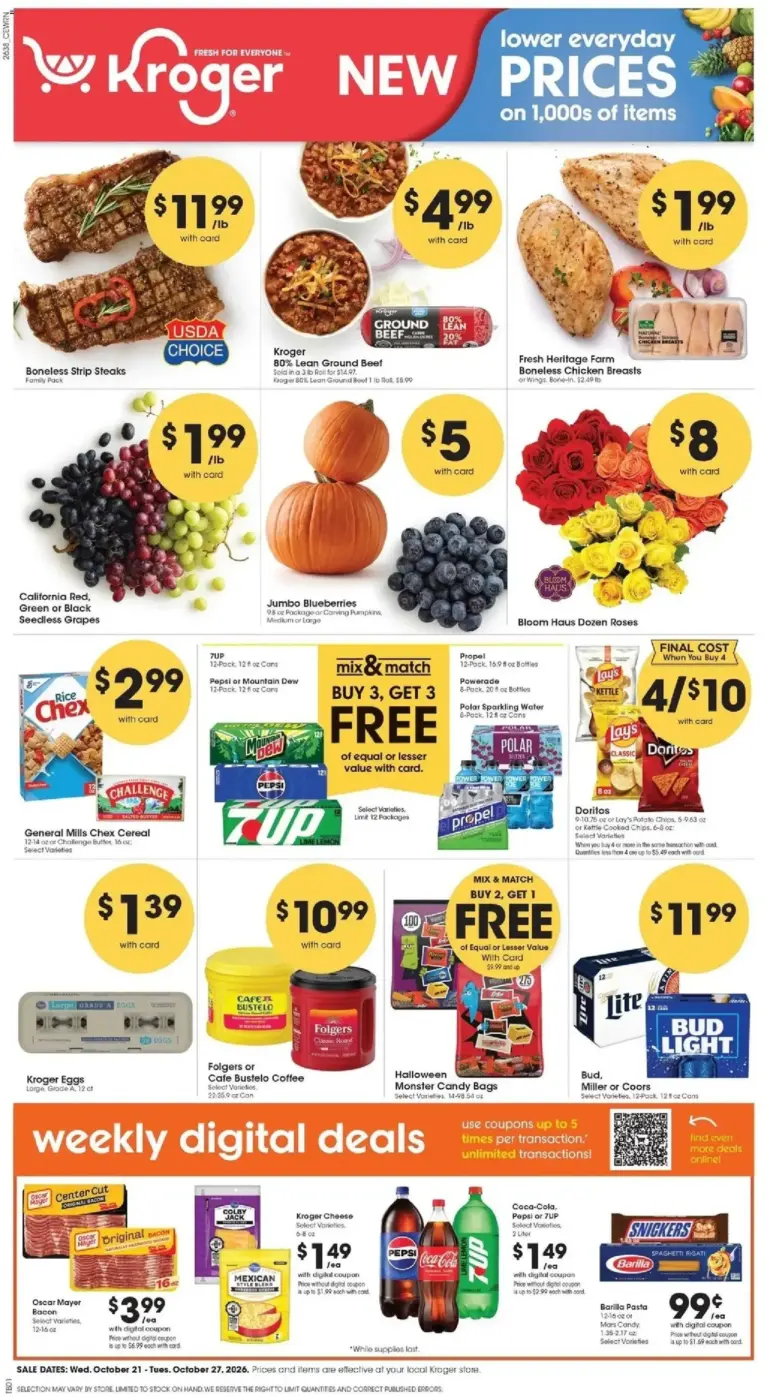 Kroger weekly ad page 1 10/21/2026 - 10/28/2026
