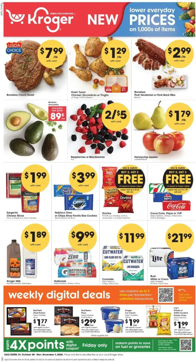 Kroger weekly ad page 1 10/28/2026 - 11/04/2026