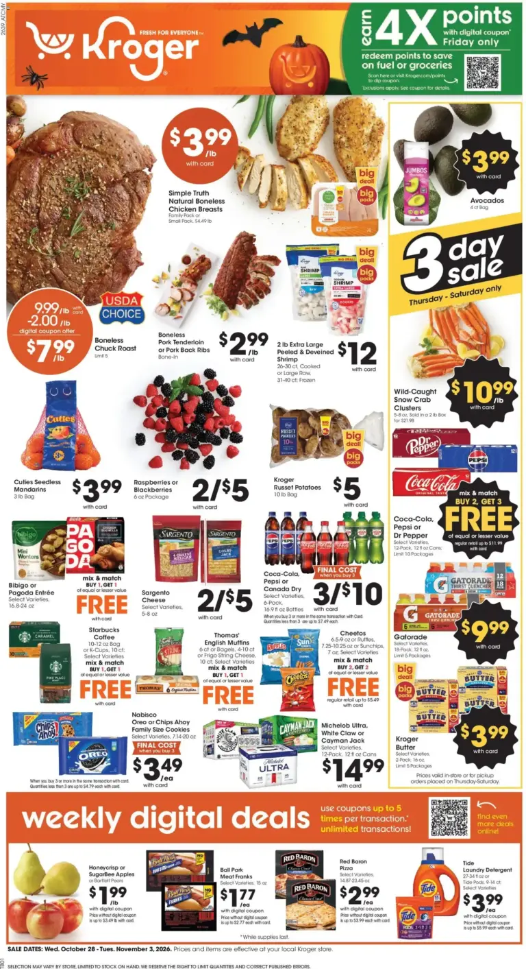 Kroger weekly ad page 1 10/28/2026 - 11/03/2026