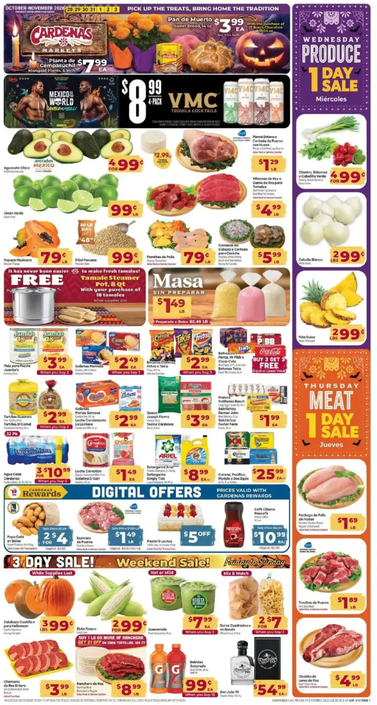 Cardenas weekly ad page 1 10/28/2026 - 11/03/2026