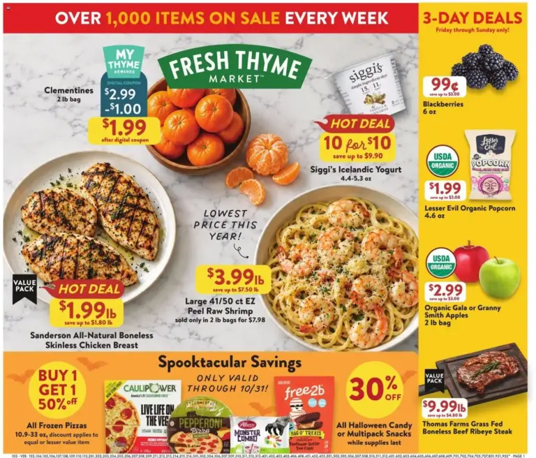 Fresh Thyme weekly ad page 1 10/28/2026 - 11/03/2026