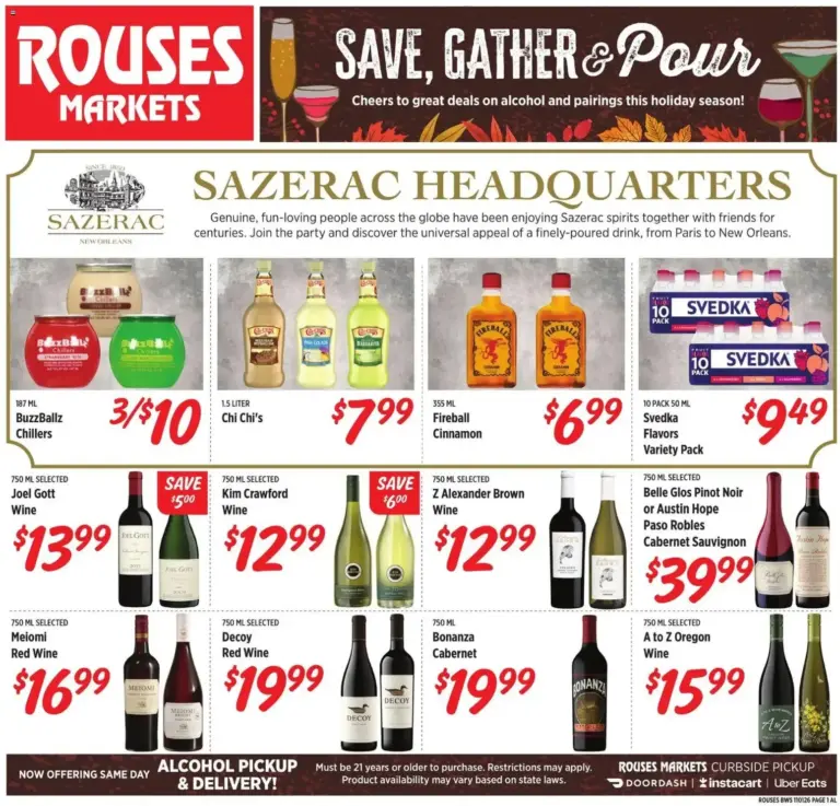 Rouses weekly ad page 1 10/28/2026 - 11/29/2026