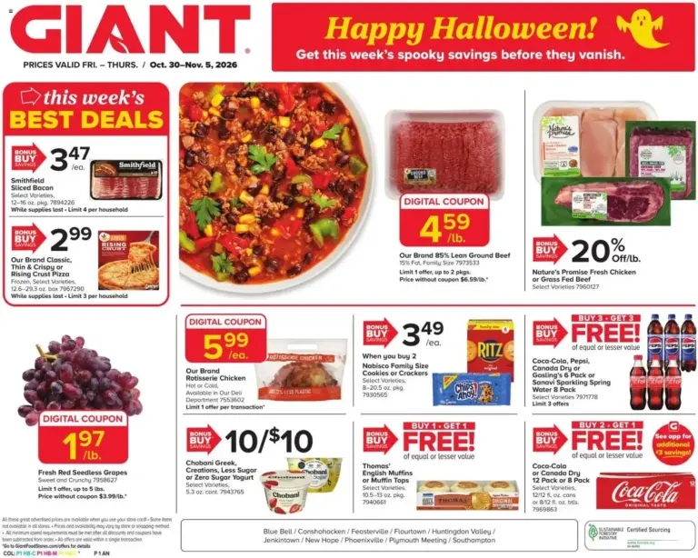 Giant weekly ad page 1 10/30/2026 - 11/05/2026