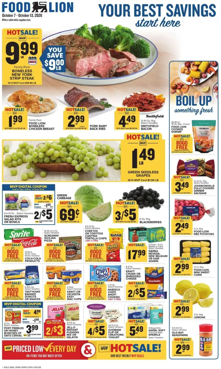 Food Lion weekly ad page 1 10/07/2026 - 10/13/2026