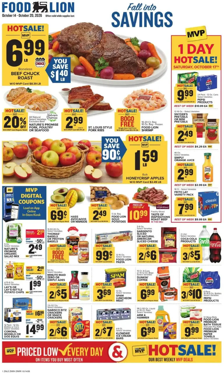 Food Lion weekly ad page 1 10/14/2026 - 10/20/2026