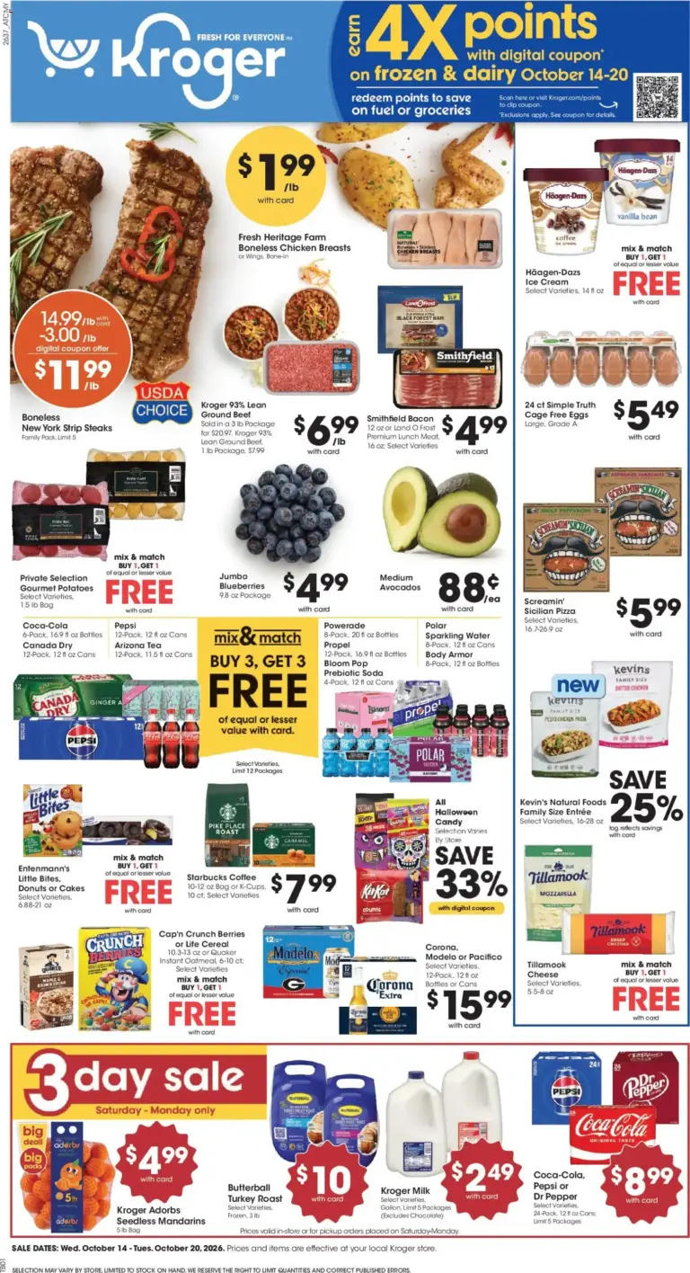 Kroger weekly ad page 1 10/14/2026 - 10/20/2026